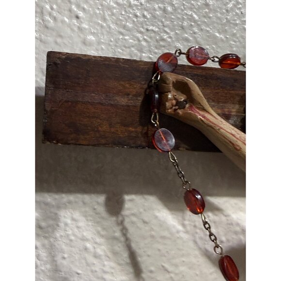 Vintage Wooden Crucifix  Rosary Beads & Jesus Figure READ SEE - Picture 7 of 11